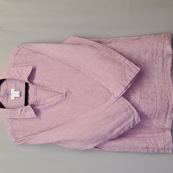 Antibes Blanc Lavender 100% Linen Tunic Top or Shirt Unisex Size L Nordstrom - Picture 7 of 7
